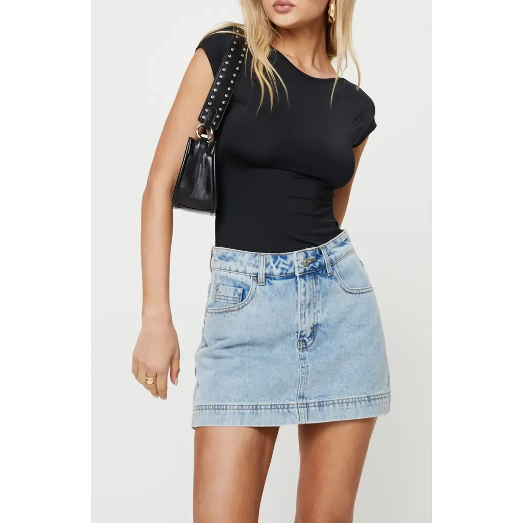 Gazelle Denim Miniskort by Princess Polly