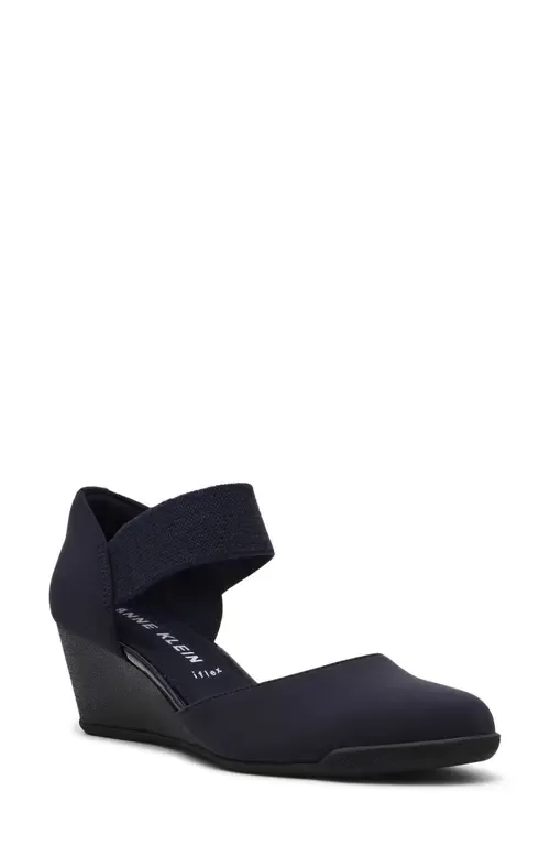 Tiffany Ankle Strap Wedge Pump by Anne Klein
