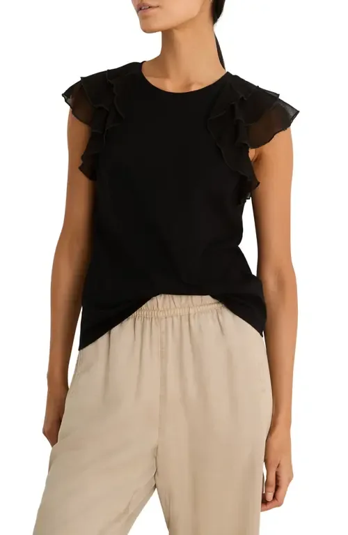 Chiffon Drift Mixed Media Top by NIC+ZOE