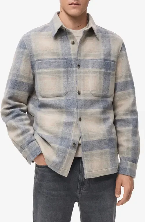 Check Flannel Shirt Jacket by MANGO