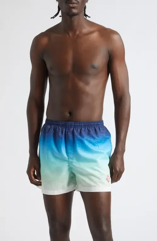 Gradient Monogram Swim Trunks
