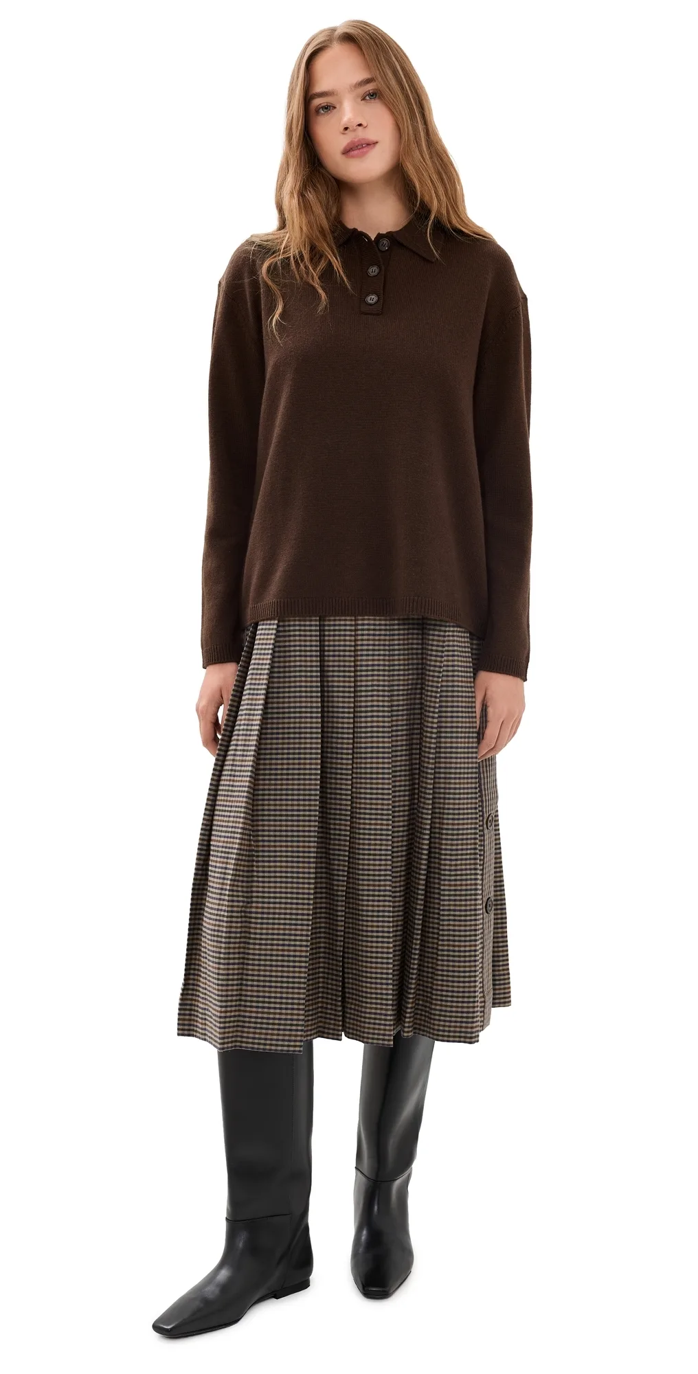 Julia Plaid Combo Sweater Dress Set by Sea