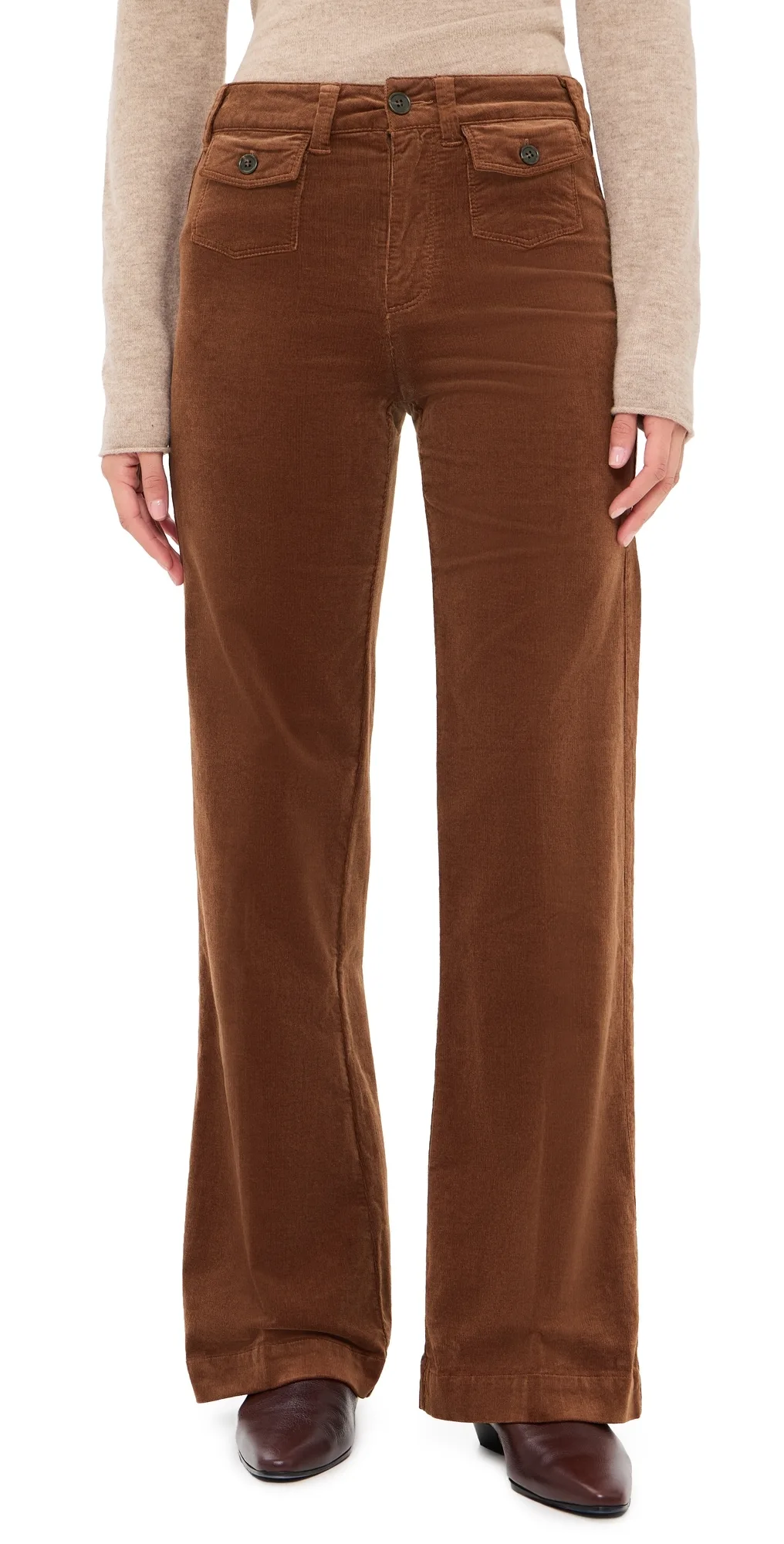 Mini Patch Pockets Leenah Corduroy Pants by PAIGE