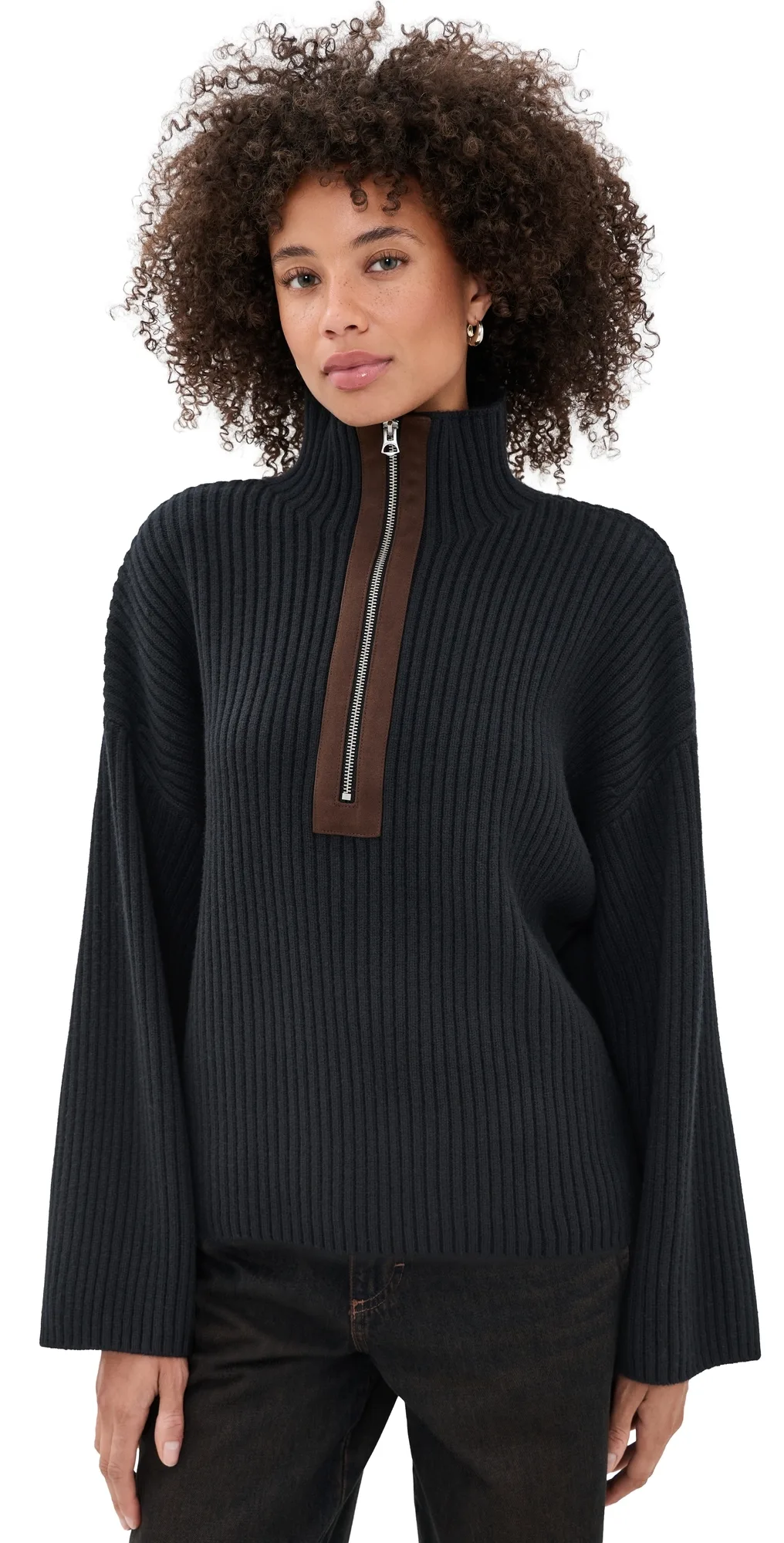 Sigrid Faux Suede Half Zip Sweater by rag & bone