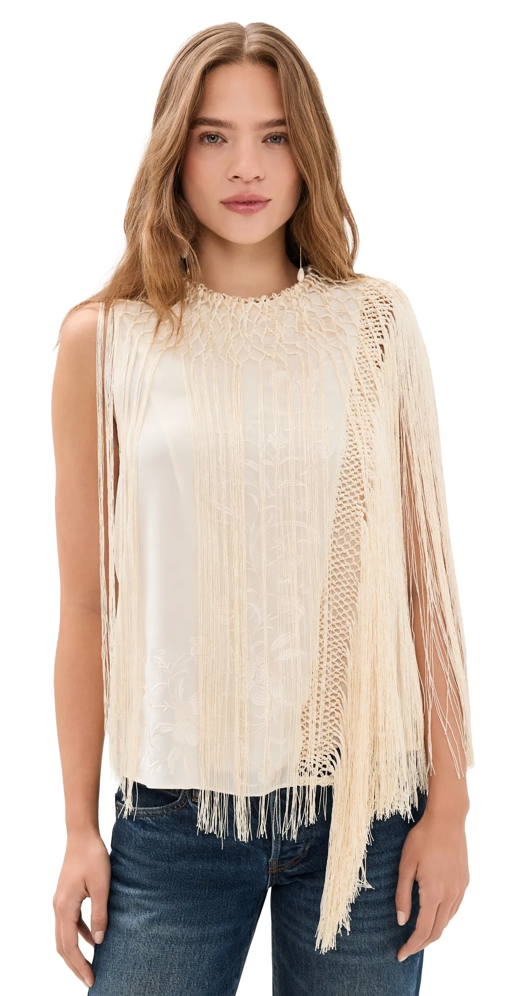 Willa Silk Fringe Top by Ulla Johnson