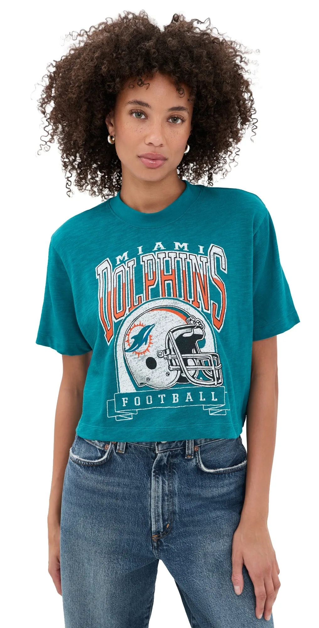 Dolphins Helmut Mock Crop Tee by Junk Food