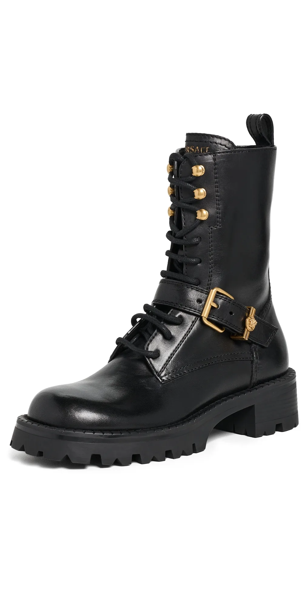 Calf Leather Booties by Versace