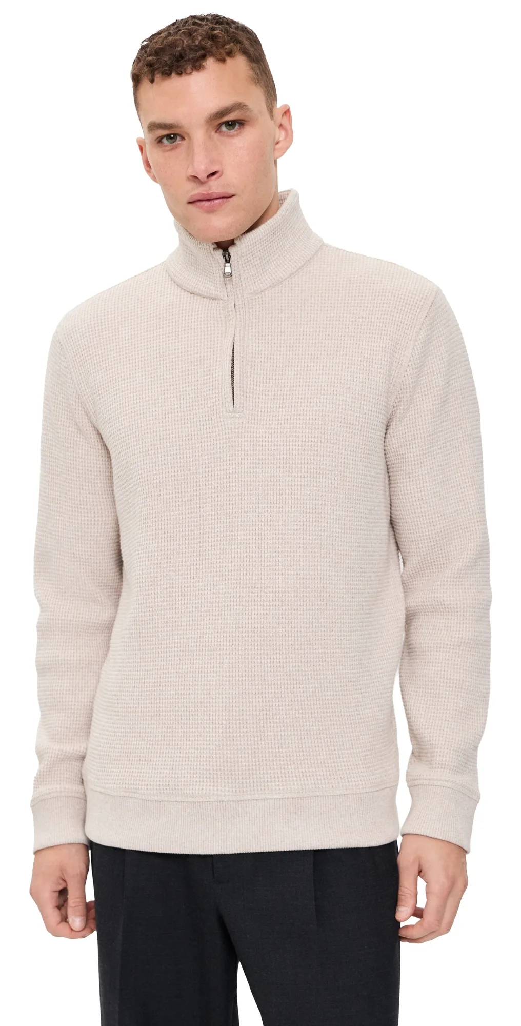 Brushed Waffle Quarter Zip by Vince