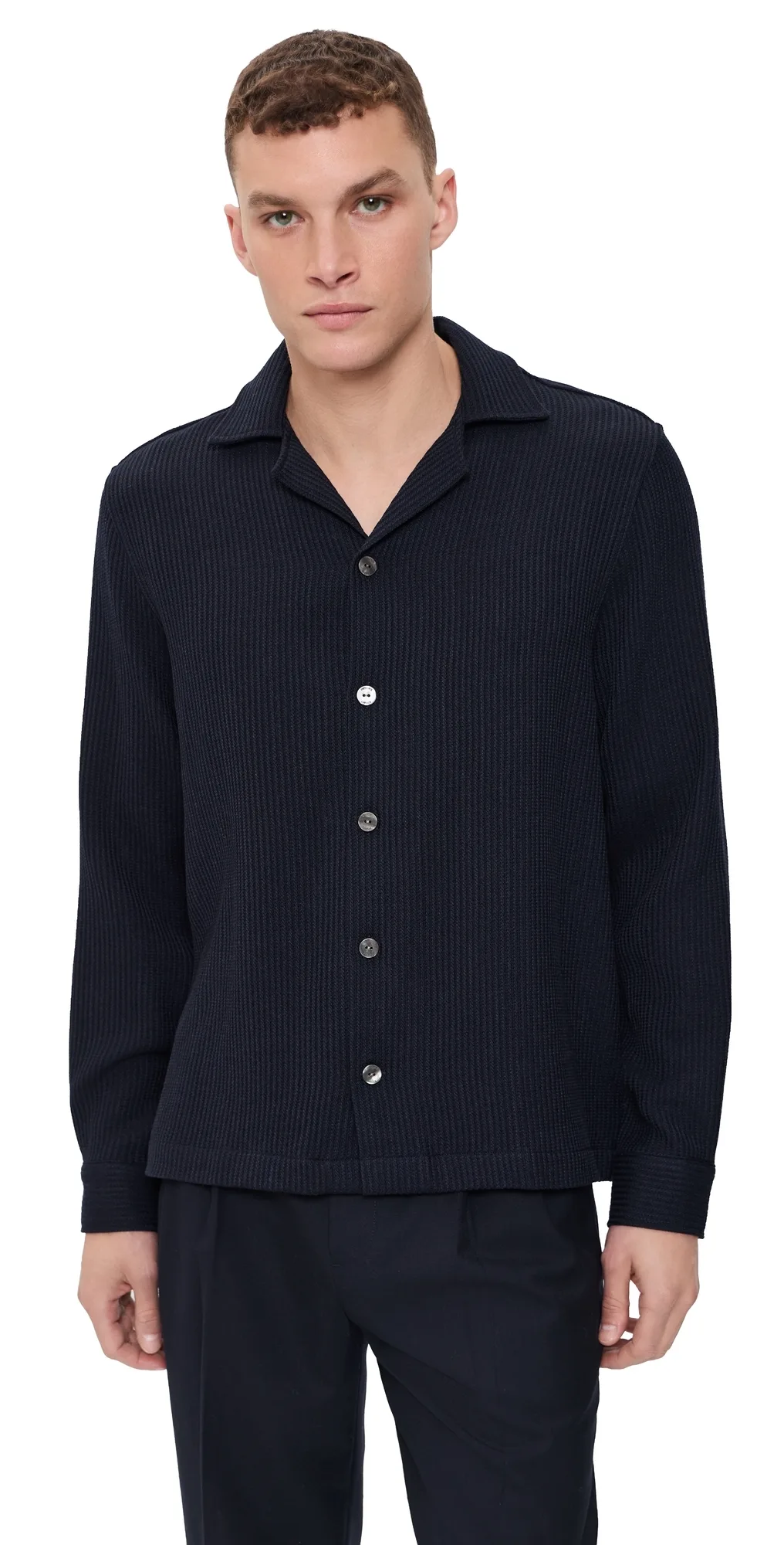 Safra Wool Knitted Camp Collar Shirt by Frescobol Carioca
