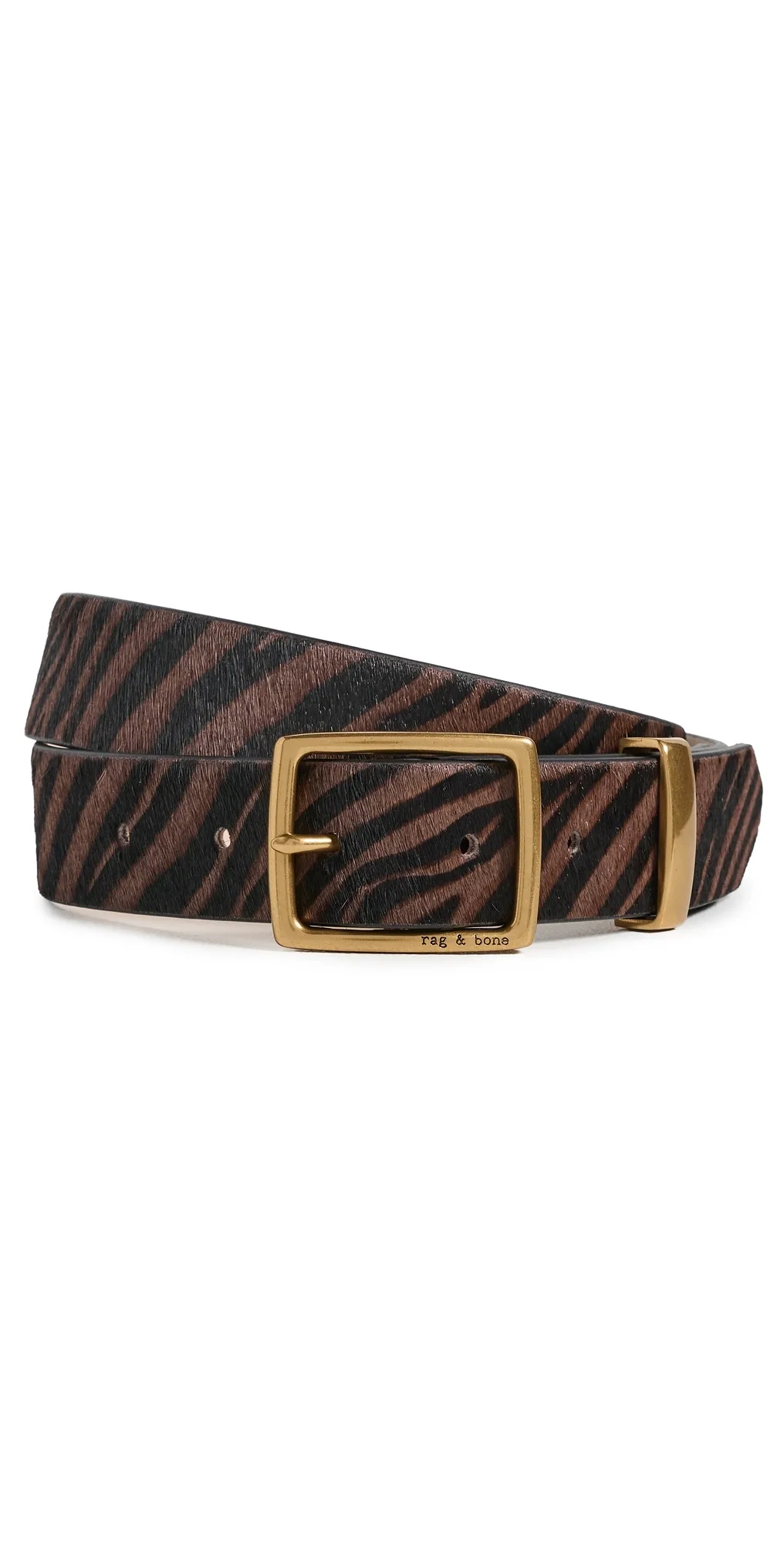 Rag & Bone x Boyfriend Belt Coffee Zebra Haircalf by rag & bone