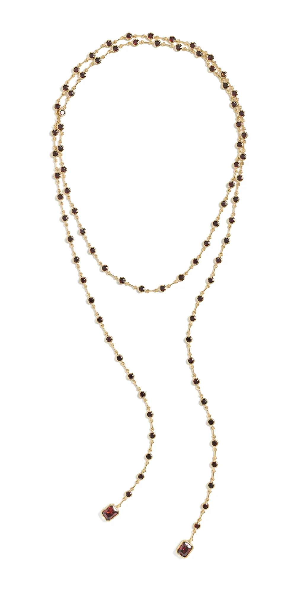 The Elizabeth Garnet Stone Wrap Necklace by Luv Aj