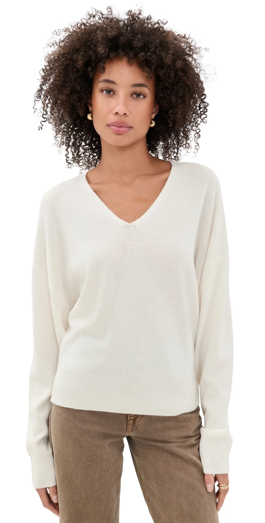Relaxed V Neck Cashmere Sweater