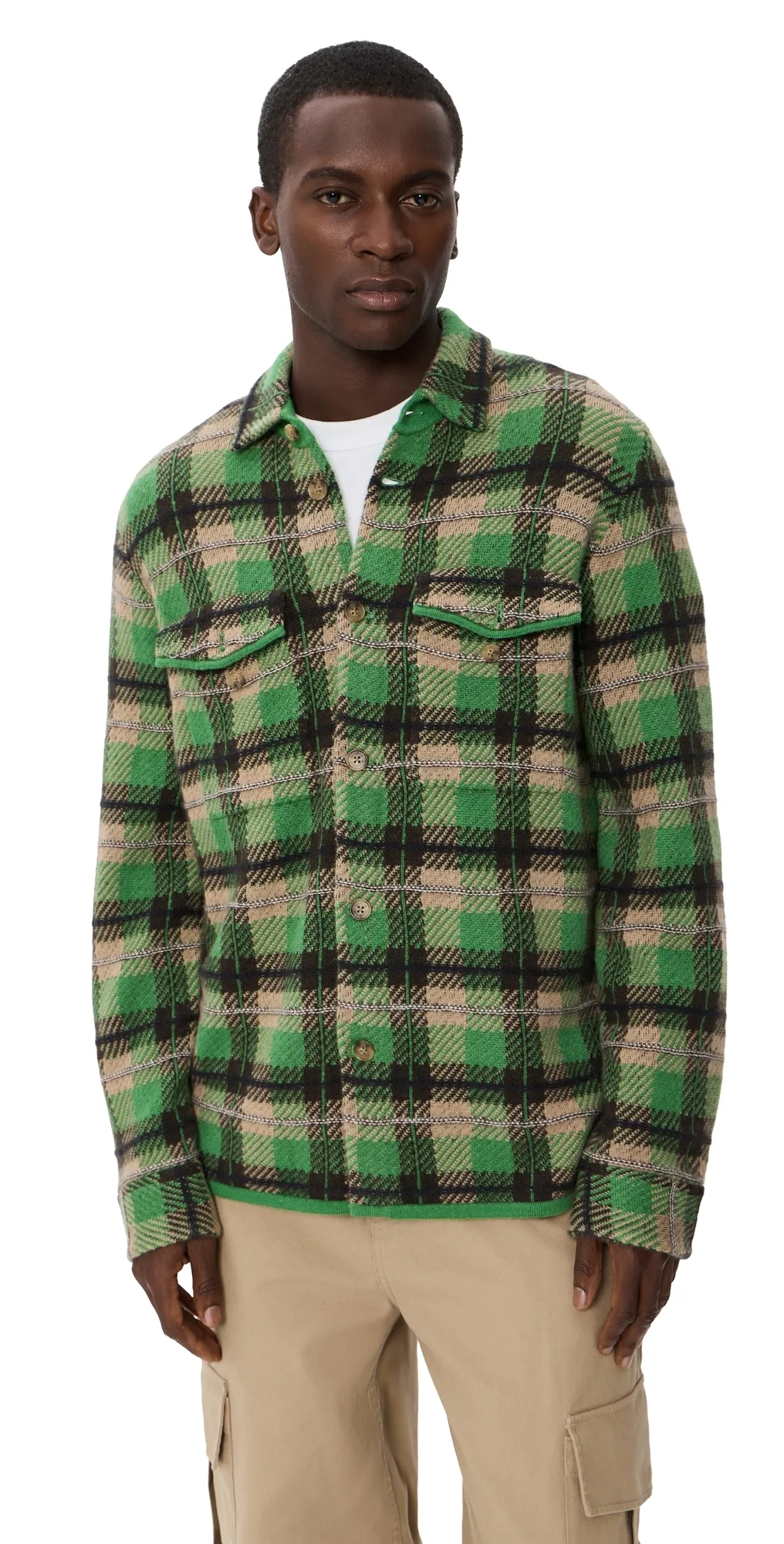 Plaid Cashmere Work Shirt by Guest in Residence
