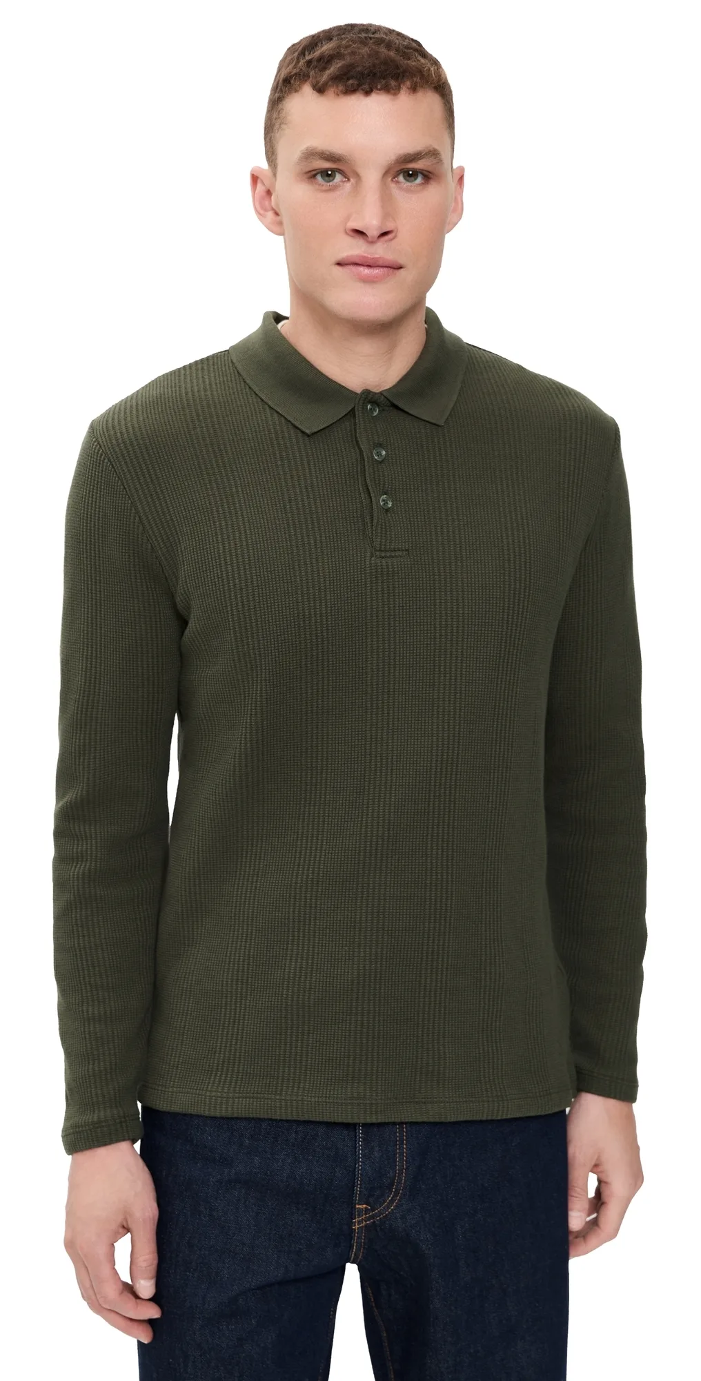 Variegated Texture Polo by Vince
