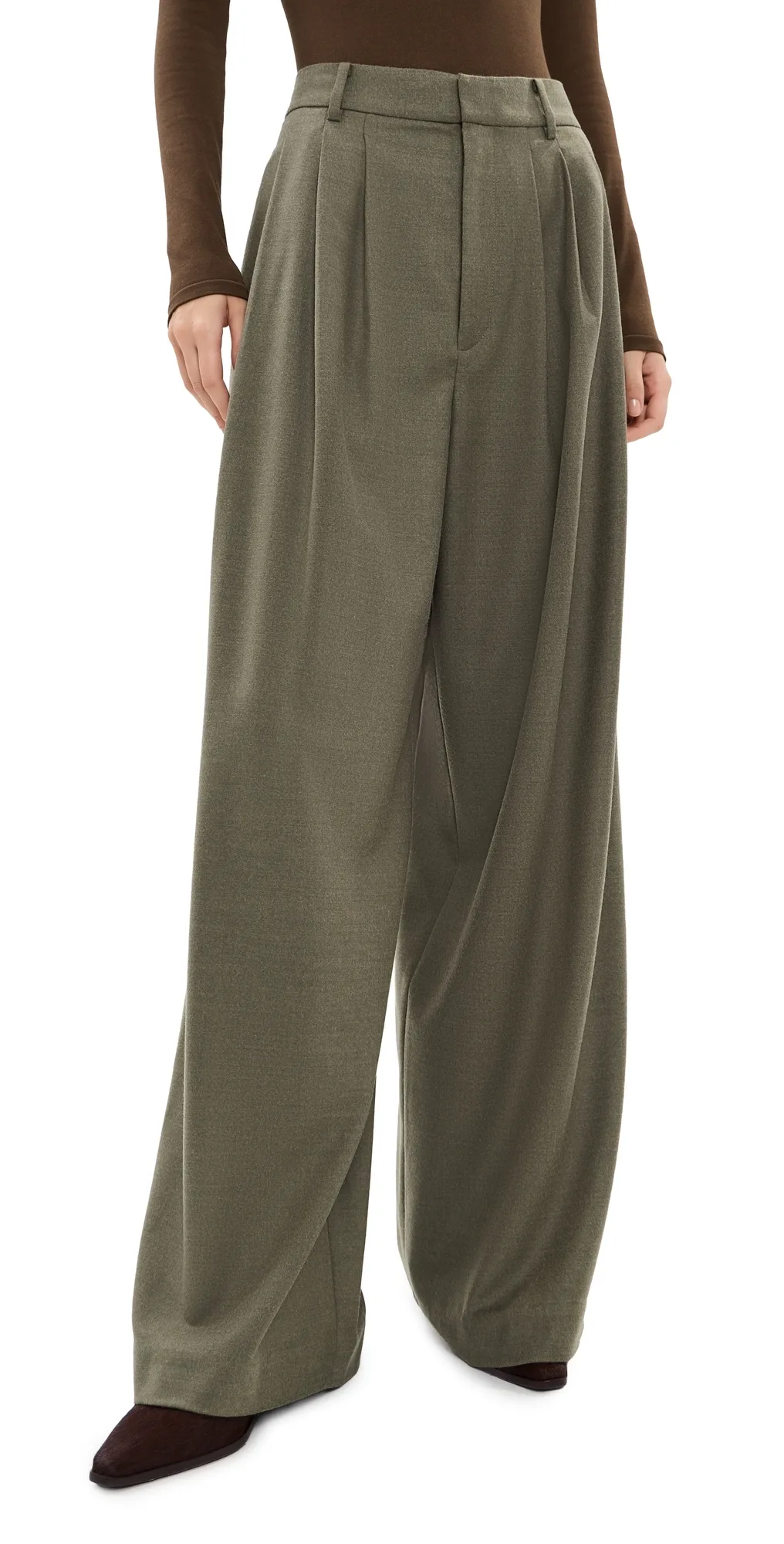 Cozy Flannel Triple Pleat Pants by Tibi
