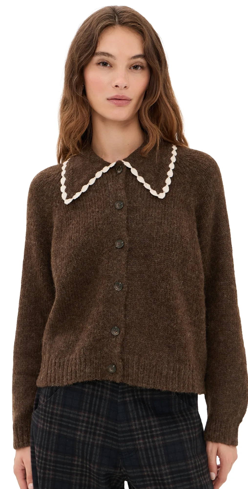 The Crochet Collar Cardigan by The Great