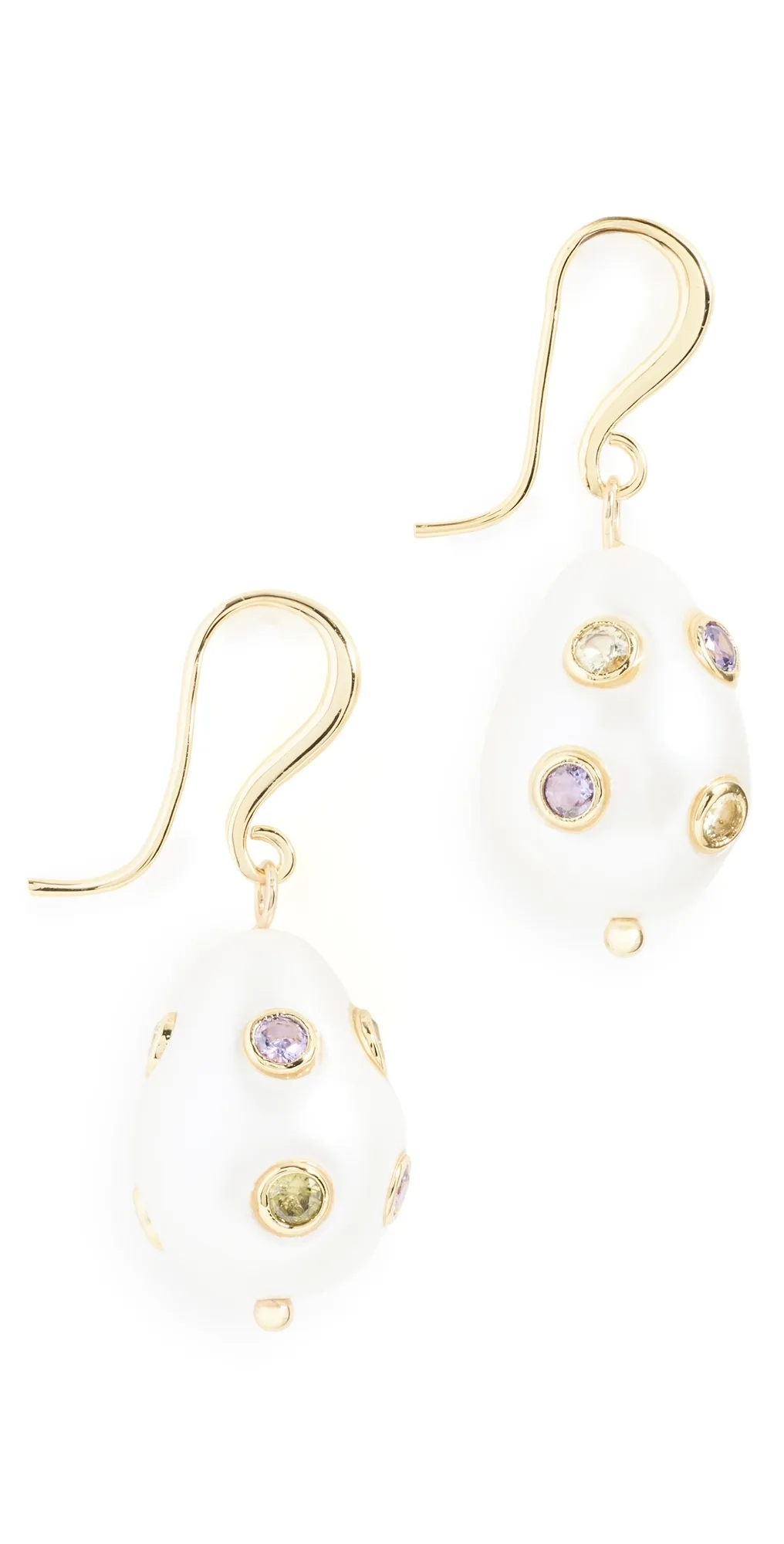 The Dotted Theodora Pearl Hook Earrings by Luv Aj