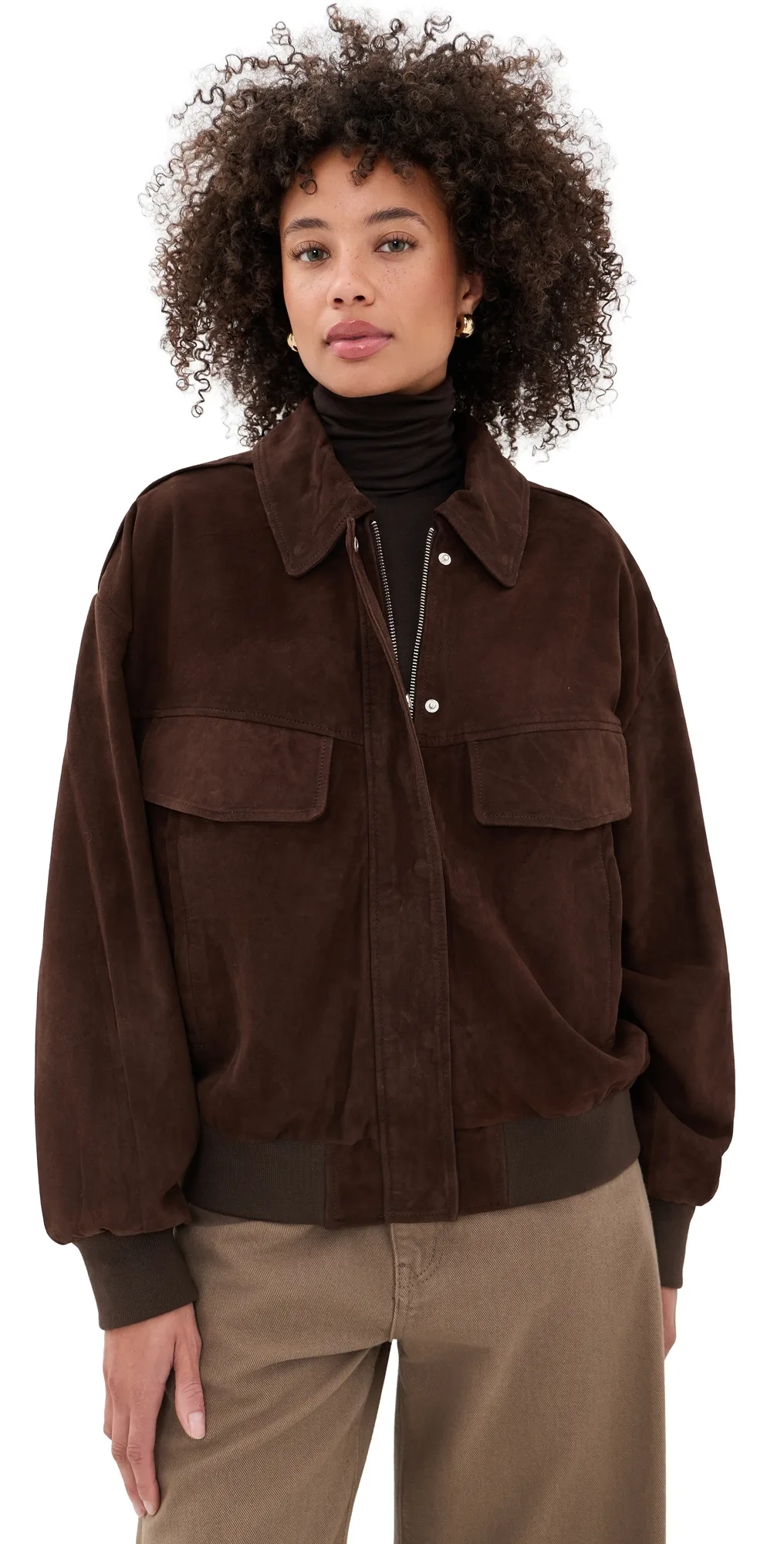 Trevanna Suede Bomber Jacket by LAMARQUE