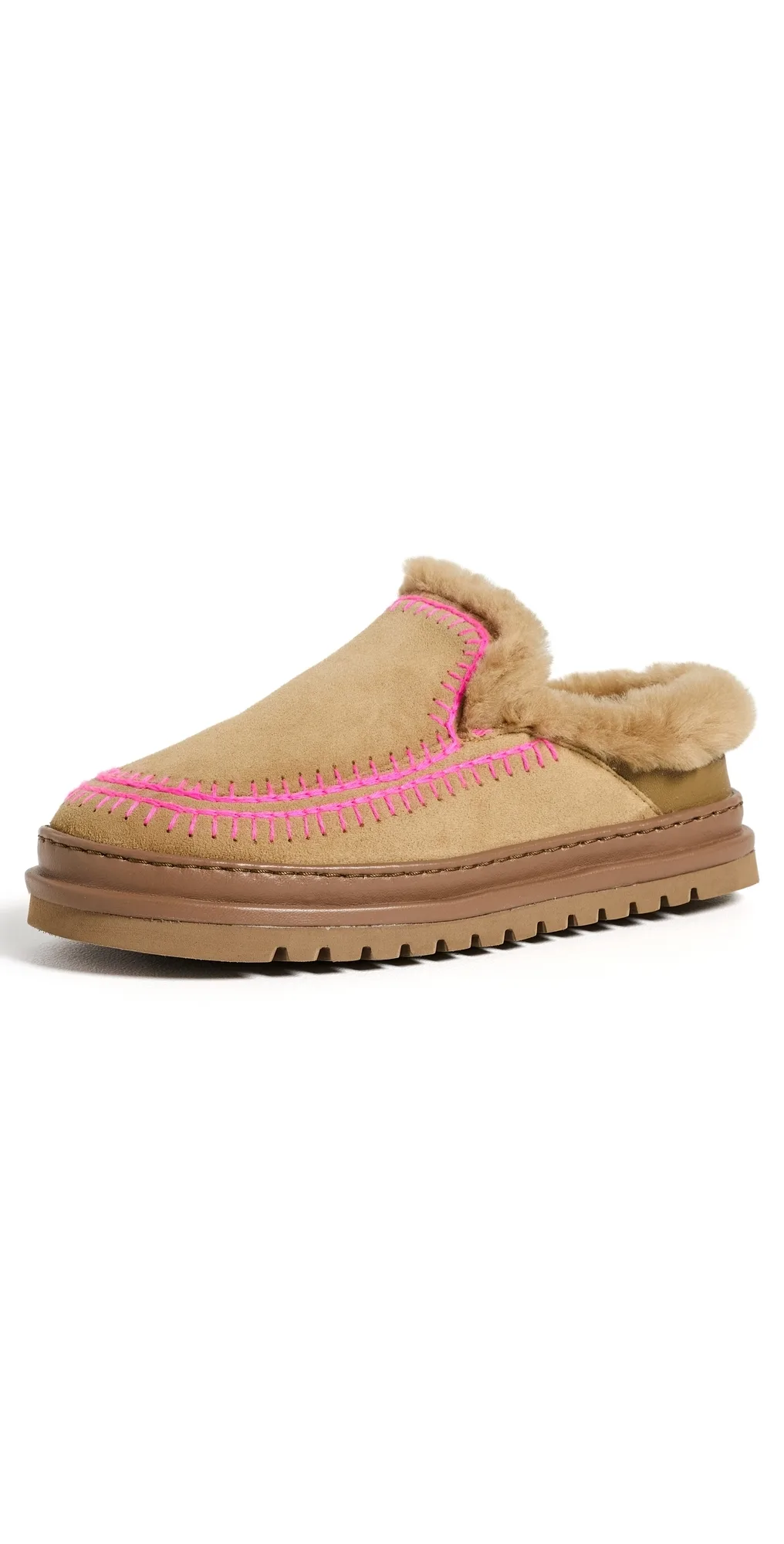 Jun 4.2 Slippers Saffron Suede Neon Pink by Laidback London