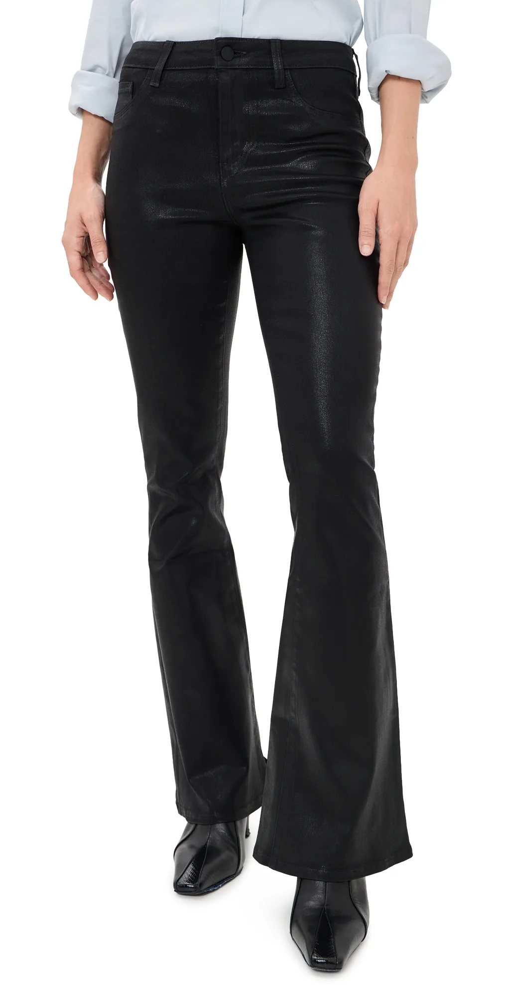 Marty Flare Jeans Noir Coated