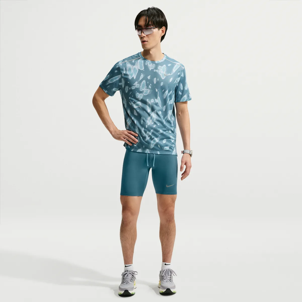 Fast Dri-FIT Brief-Lined Running 1/2-Length Tights by Nike