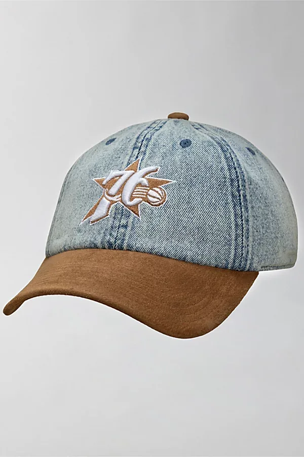 NBA Philadelphia 76ers Denim & Suede Hat by Mitchell & Ness