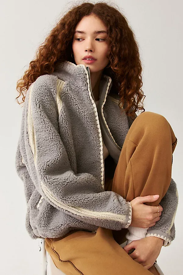 Nikia Crochet UGGfluff Zip-Up Jacket by UGG
