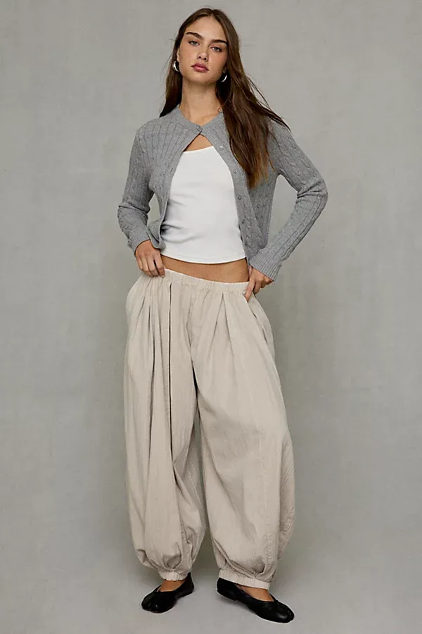Cloud Cotton Low-Rise Baggy Balloon Pants