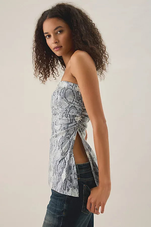 UO Afterparty Studded Asymmetric Side-Slit Tube Top by Urban Outfitters