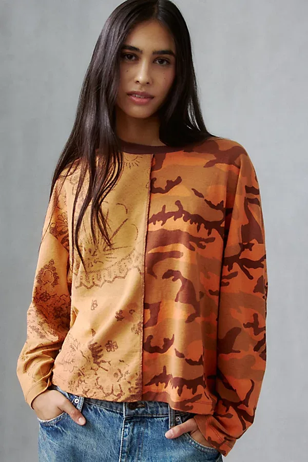 Boxy Long Sleeve Spill the Tee by BDG