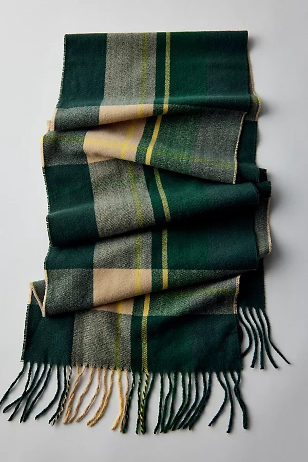 Plaid Fringed Scarf by Urban Outfitters