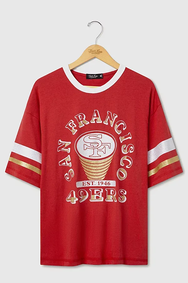 NFL Glitter Boxy Ringer Top by Junk Food