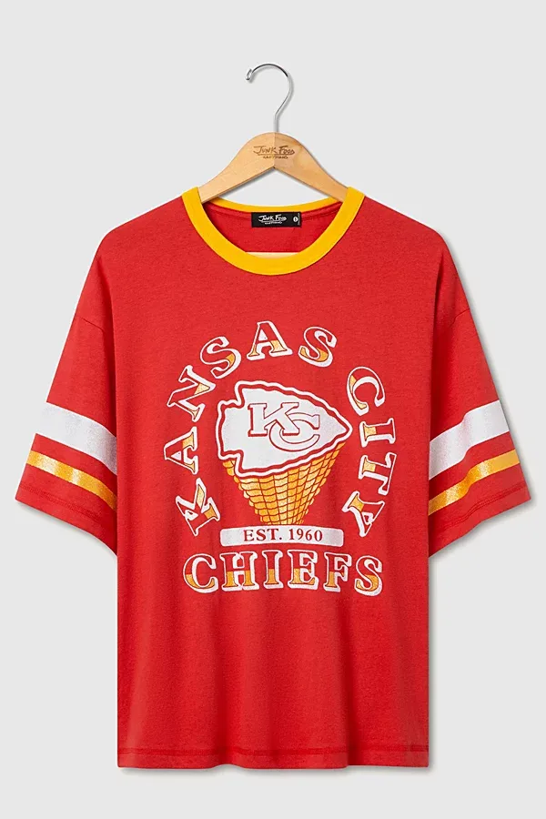 NFL Glitter Boxy Ringer Top by Junk Food