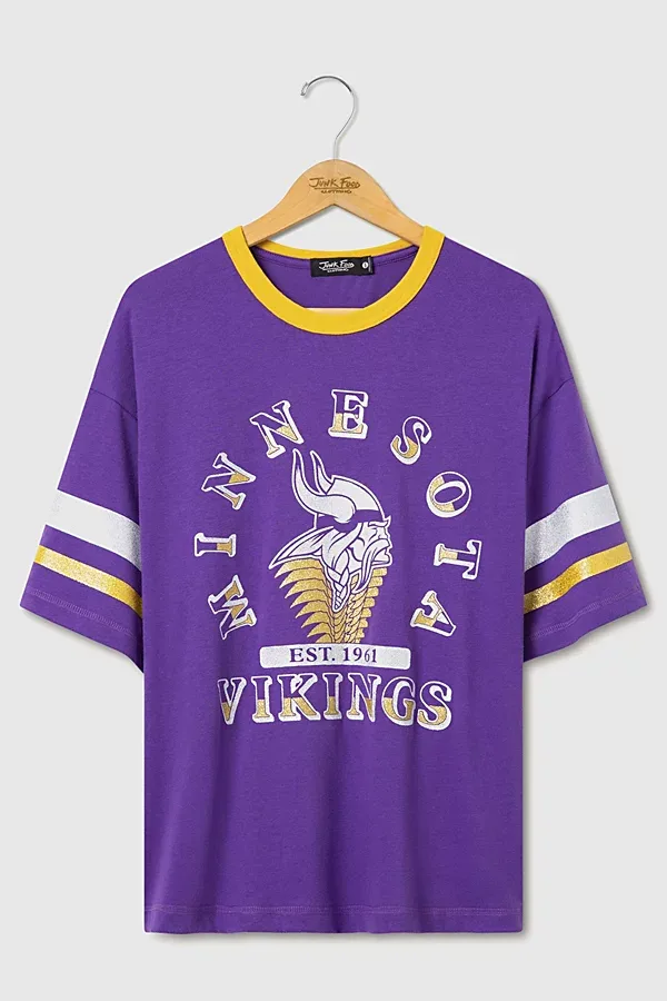 NFL Glitter Boxy Ringer Top by Junk Food