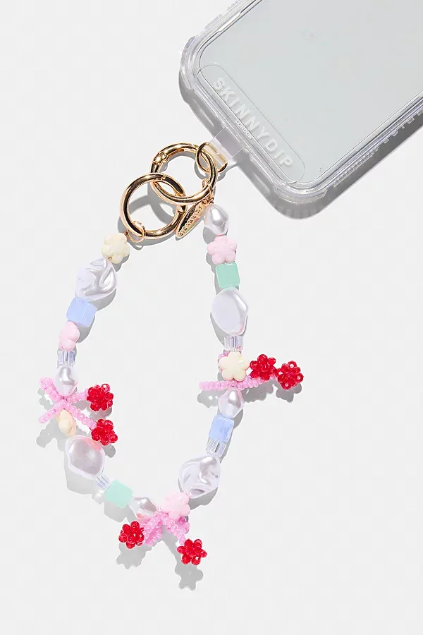 Cherry Bow Charm Phone Chain by Skinnydip London