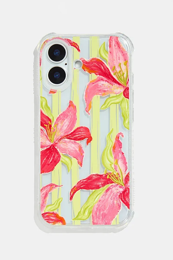 Exotic Lilies Stripe iPhone Case by Skinnydip London