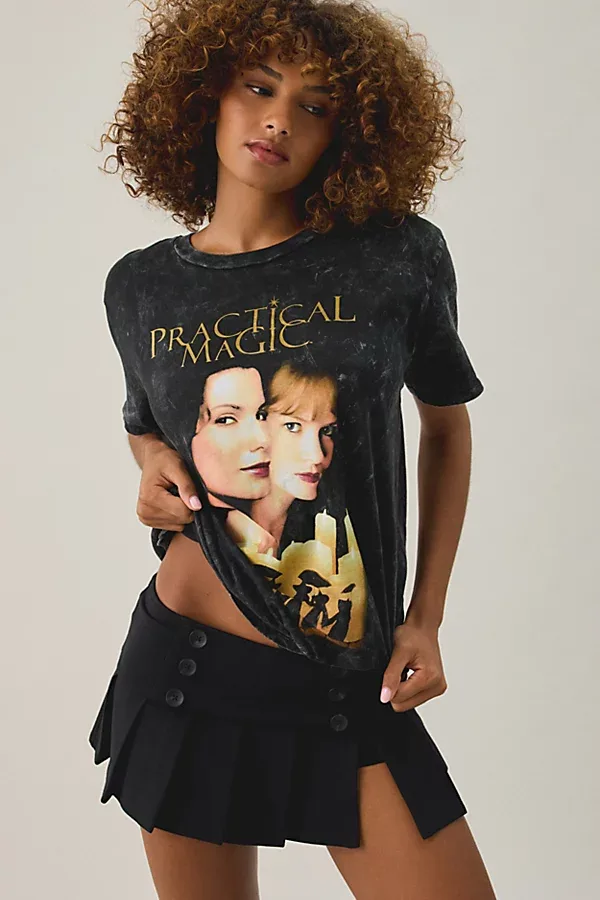 Practical Magic Graphic Oversized Cotton T-Shirt Dress by Urban Outfitters