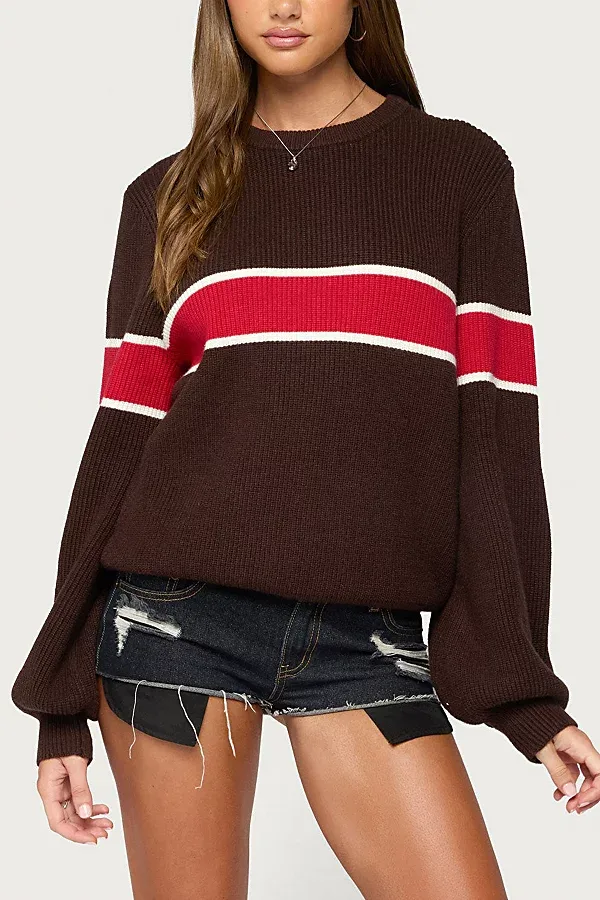 Nautical Striped Oversized Sweater by Edikted