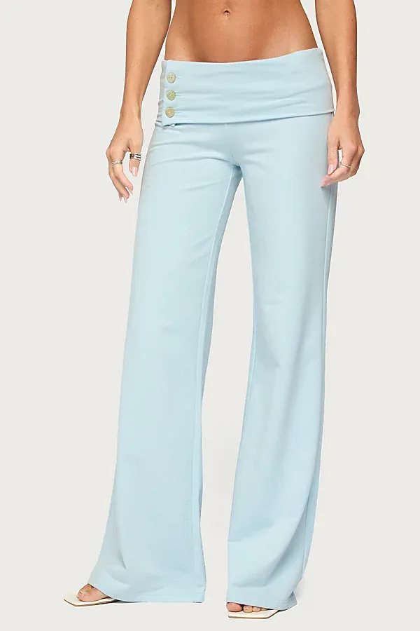 Poppy Foldover Wide Leg Pants by Edikted