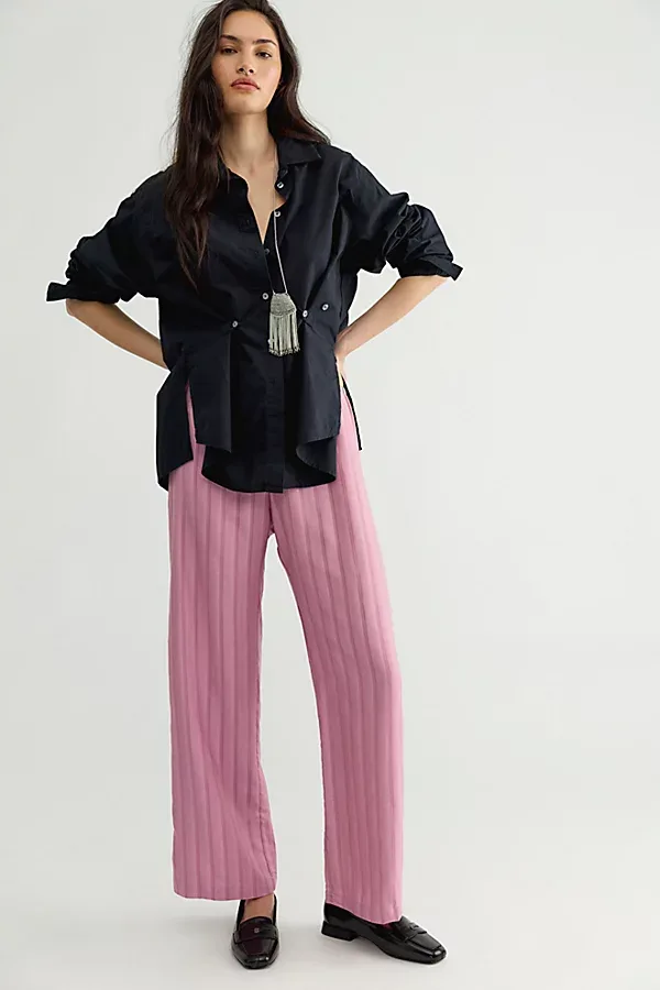 The Shadow Stripe Simple Pants by DONNI.