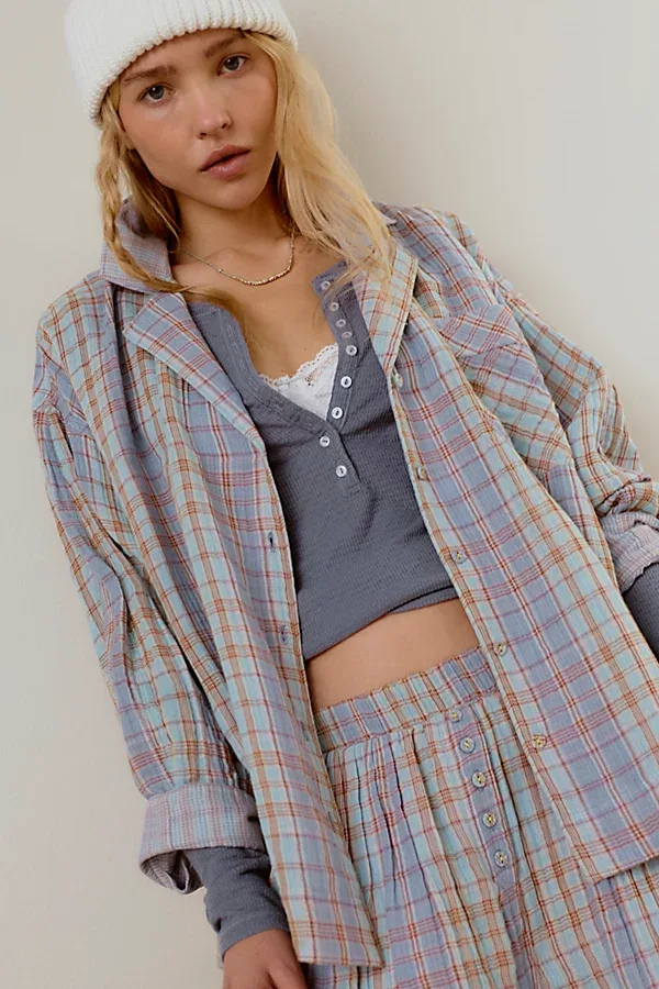 Easy Morning Double Cloth PJ Shirt by Free People