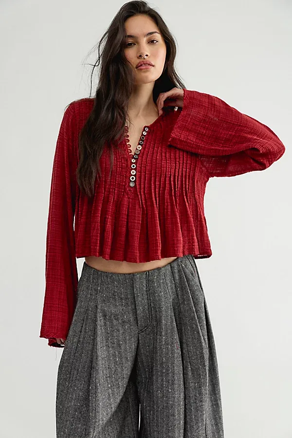 FP One Parker Long Sleeve Button Down Top by Free People