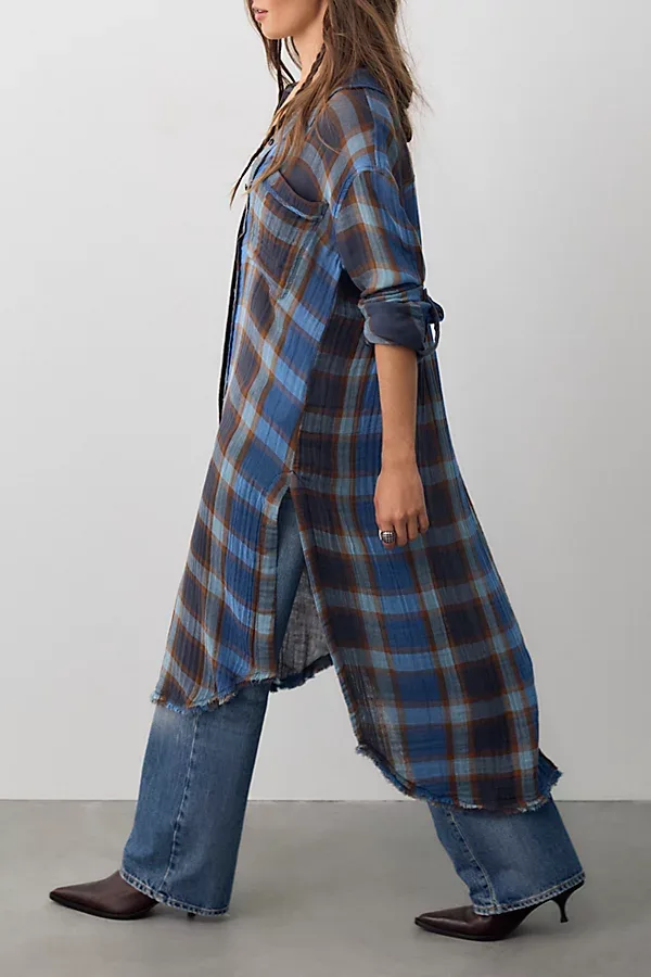 We the Free Layer Up Maxi Button Down Top by Free People