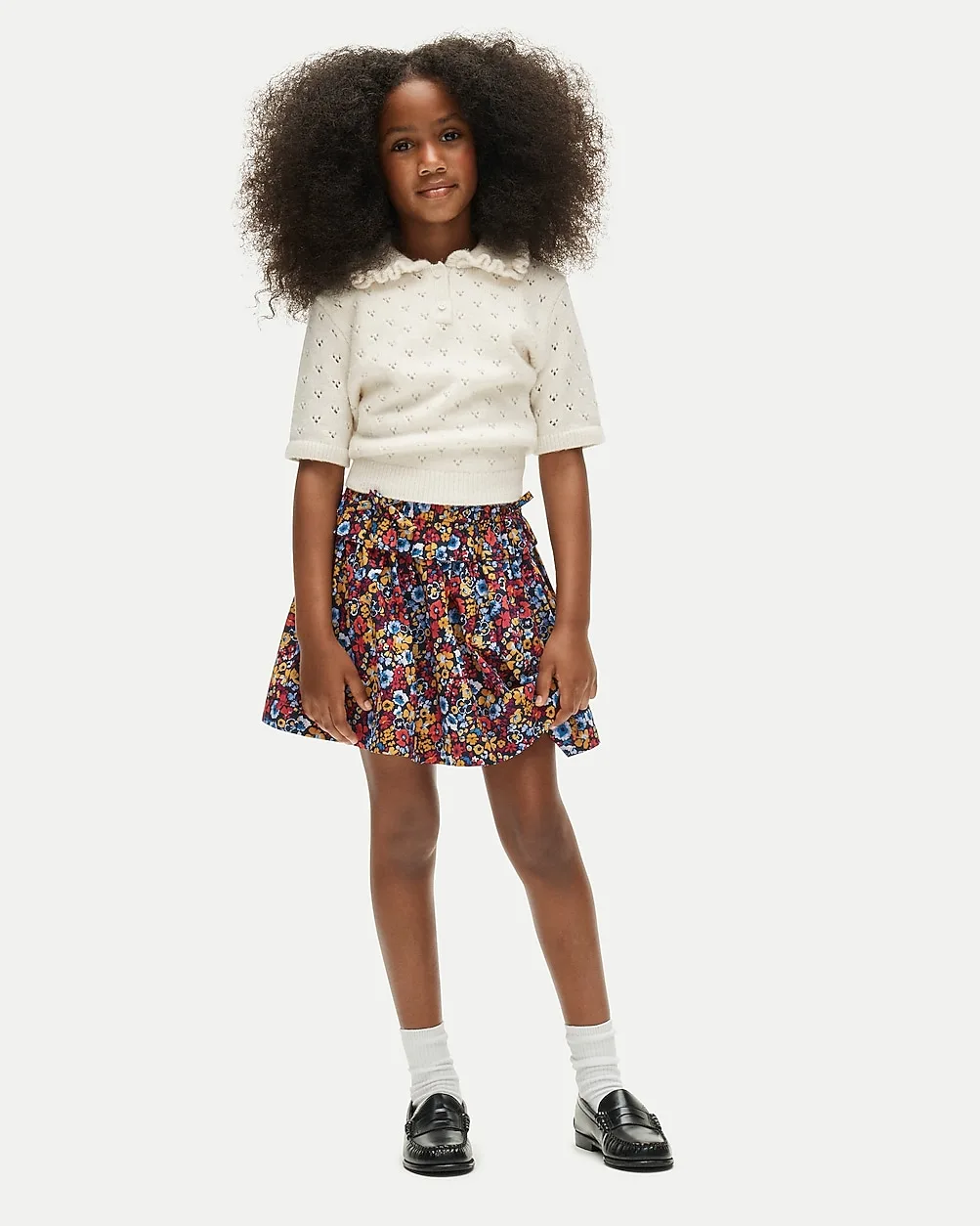 Ruffle Pull-On Skirt in Autumn Floral by J.Crew