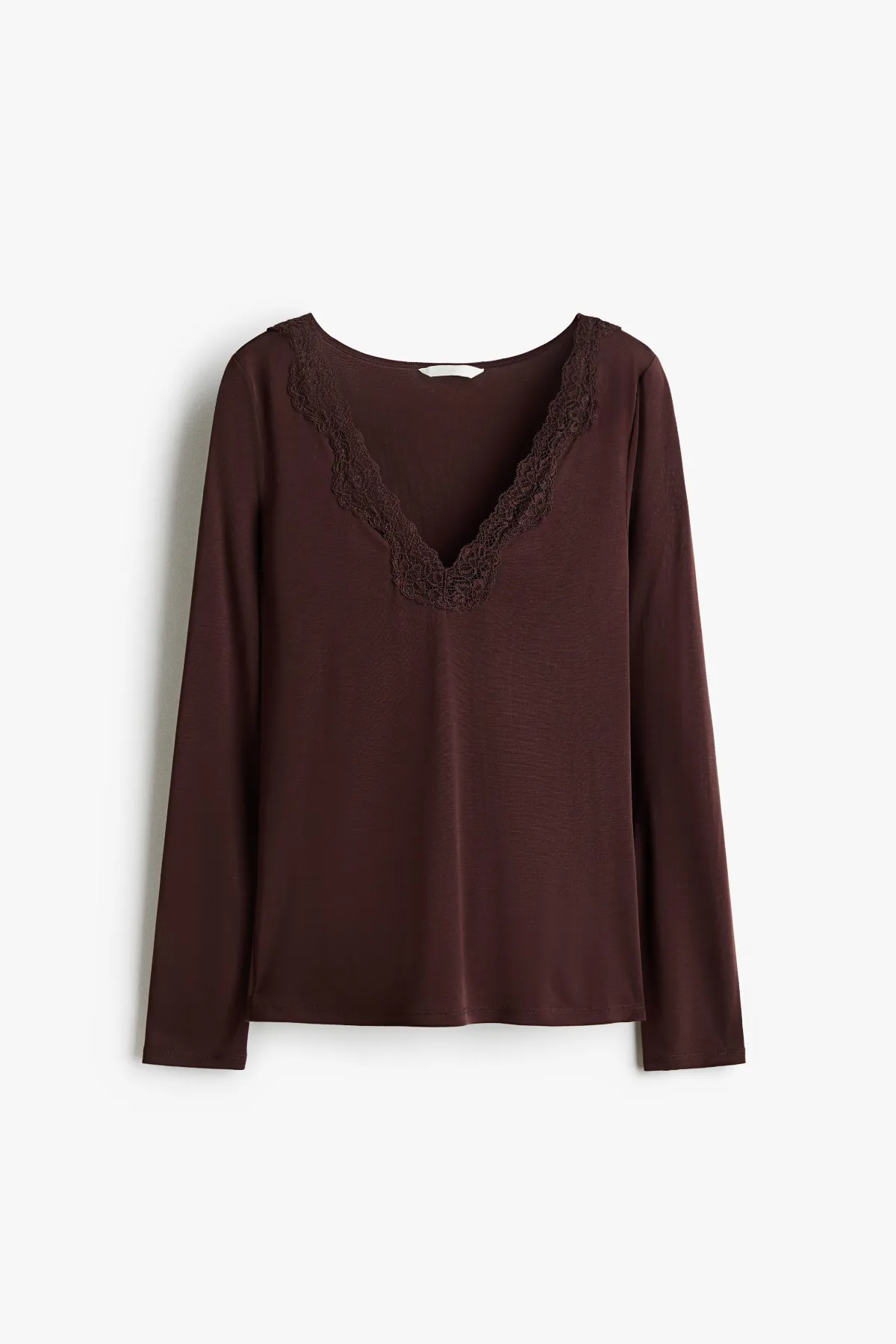 Long-Sleeved Top with Lace Trim by H&M