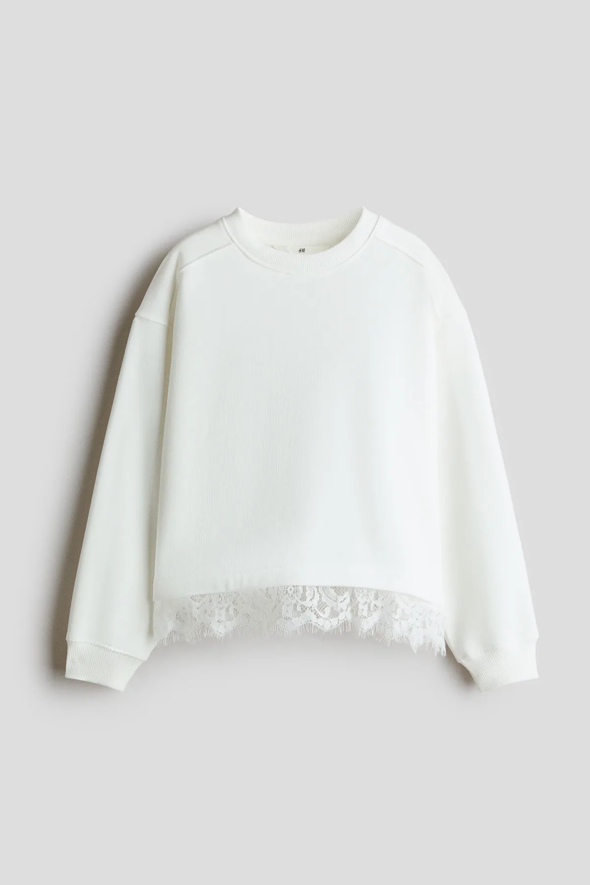 Lace-Trimmed Sweatshirt by H&M