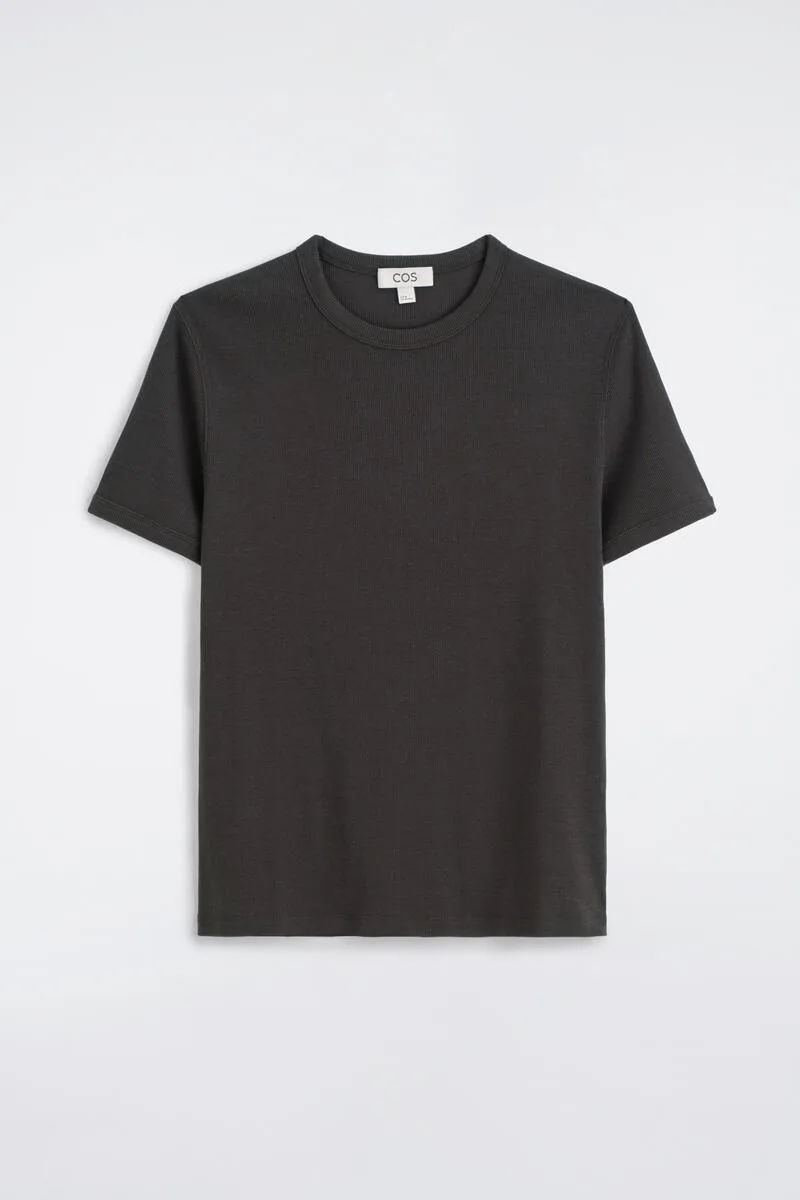 Slim Ribbed Cotton T-Shirt