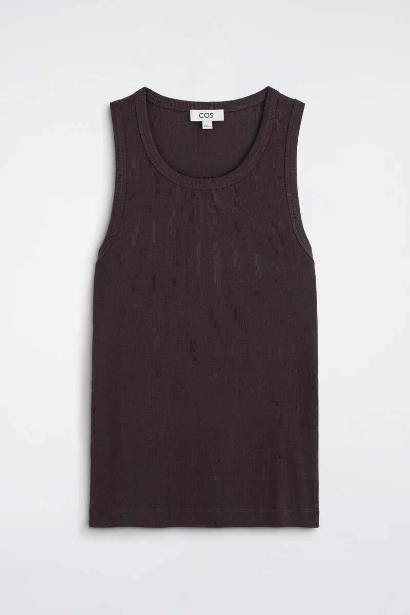 Slim Ribbed Cotton Tank Top by COS