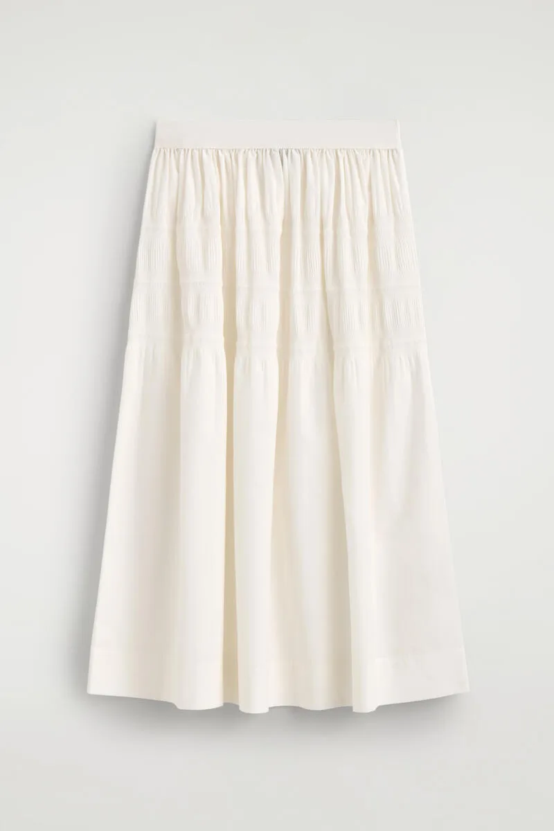 Tiered Gathered Midi Skirt