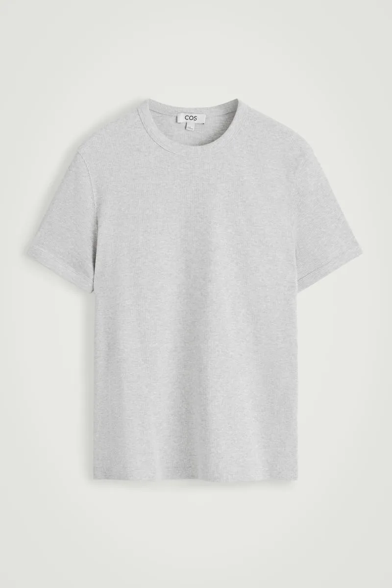 Slim Ribbed Cotton T-Shirt